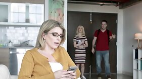 Nerdy Son Gets The Deepthroat Blowjob Gift From His Hot MILF Stepmom