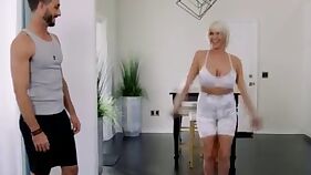 Hot Busty MILF Blonde Gets A Hard Squirting Orgasm